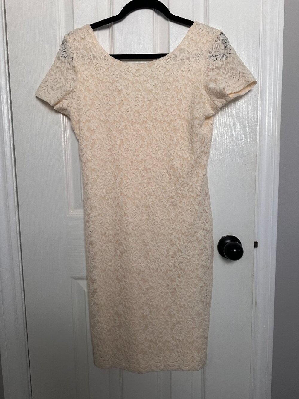 Esprit Off-White Lace Midi Dress NWT Floral Overlay Scoop Neck